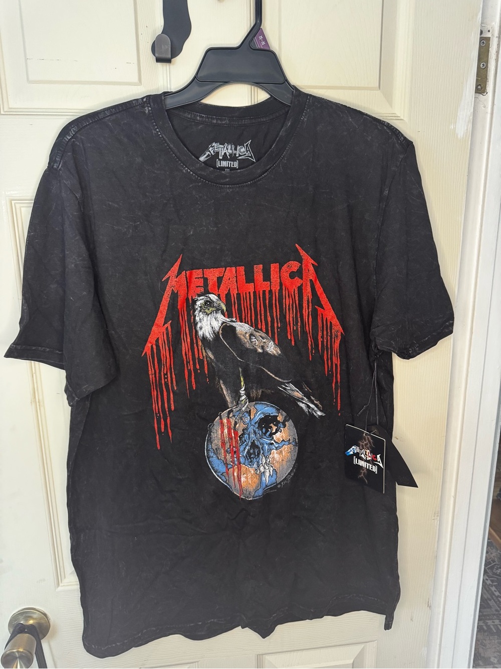 NWT Metallica Eagle Globe Acid Wash TEE - 2024 T-Shirt Club Exclusive - Size XXL
